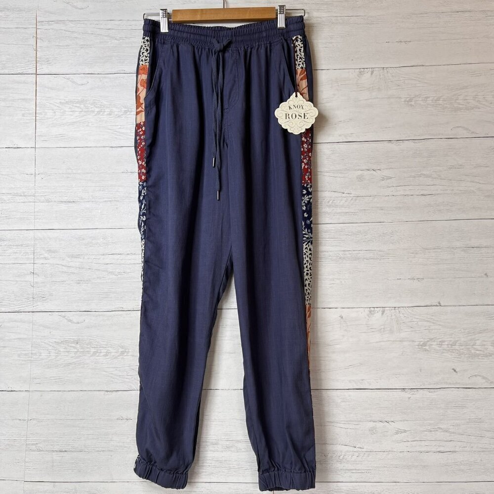 Knox Rose Pants Womens Size Small Periwinkle Elastic Waist Cargo Colorful Jogger